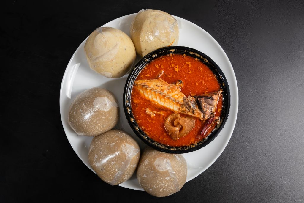 Fufu with soup assortment