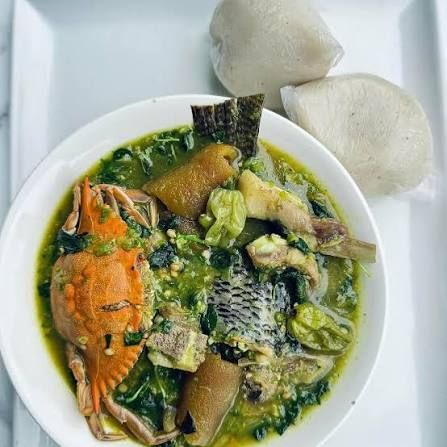 Banku with okro soup oilless